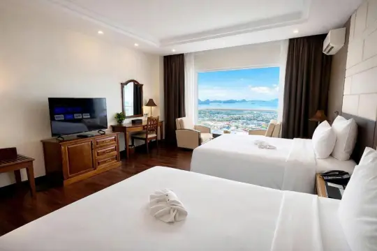 Phòng Deluxe 2 giường đơn nhìn ra biển